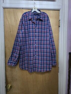 Ralph Lauren Blue and Red Plaid Button-Down Shirt